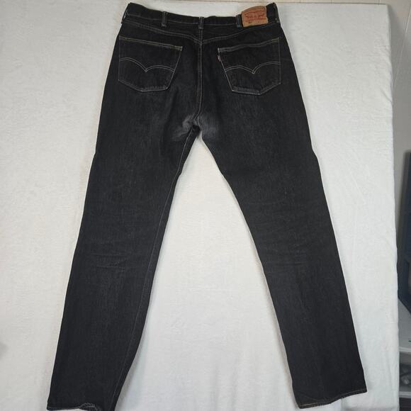 Levi's 501 Jeans Mens 40x38 Button Fly Black Denim 0711 - Picture 2 of 13